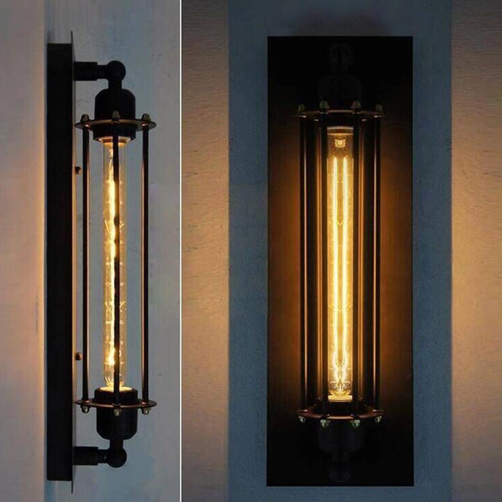 Contemporary Industrial Iron Columnar 1-Light Wall Sconce Lamp for Bedroom