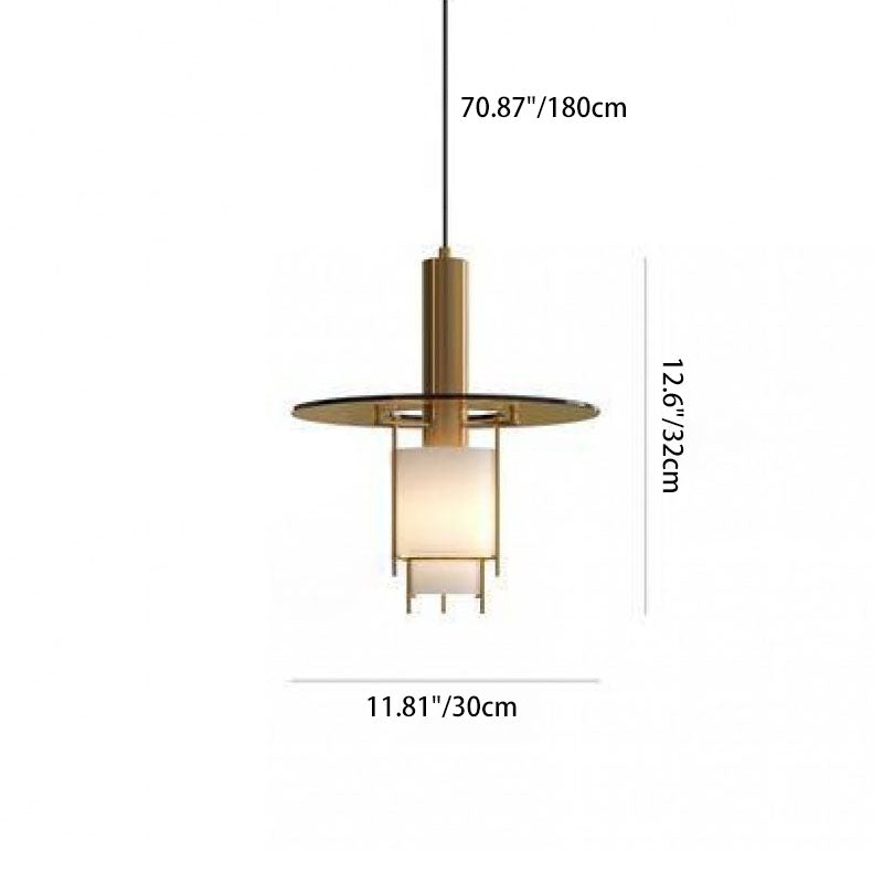 Art déco moderne en verre acrylique soucoupe volante suspension 1 lumière pour salle à manger 