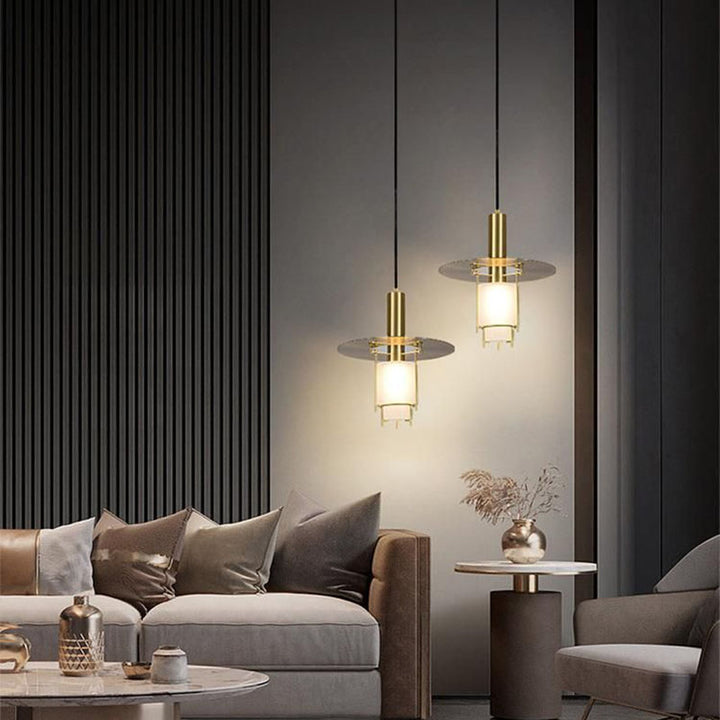Art déco moderne en verre acrylique soucoupe volante suspension 1 lumière pour salle à manger 