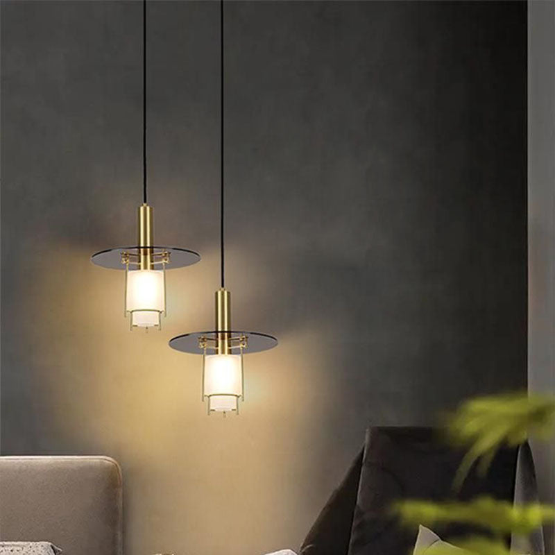 Art déco moderne en verre acrylique soucoupe volante suspension 1 lumière pour salle à manger 