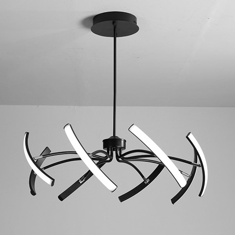 Contemporary Luxury Iron Acrylic Spider LED Chandelier for Living Room