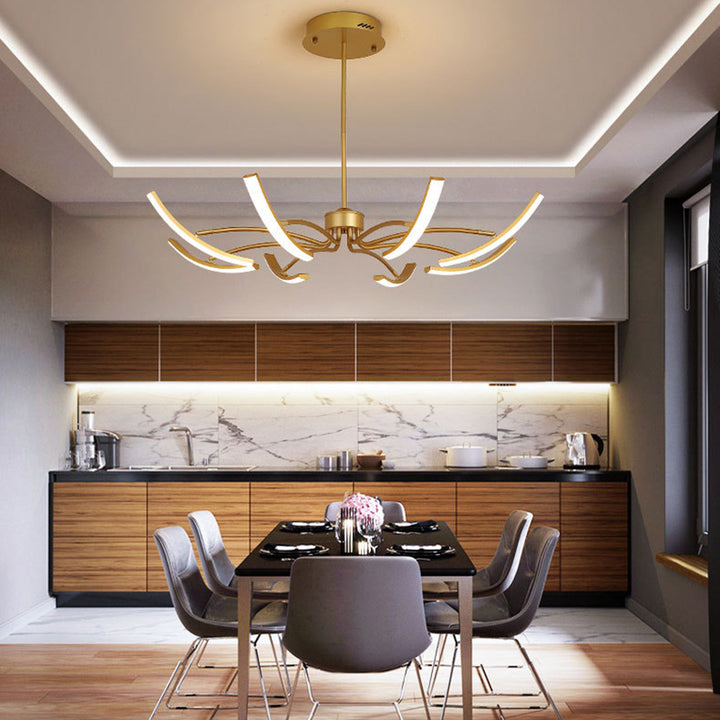 Lustre LED Araignée en Fer Acrylique de Luxe Contemporain pour Salon 