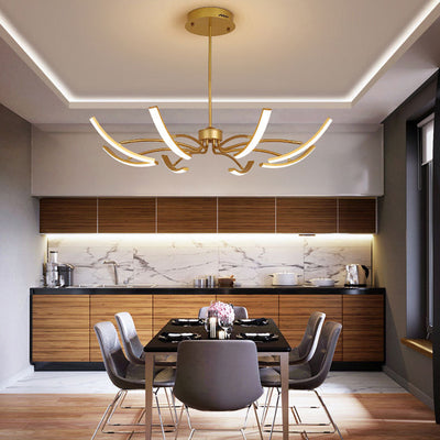 Contemporary Luxury Iron Acrylic Spider LED Chandelier for Living Room