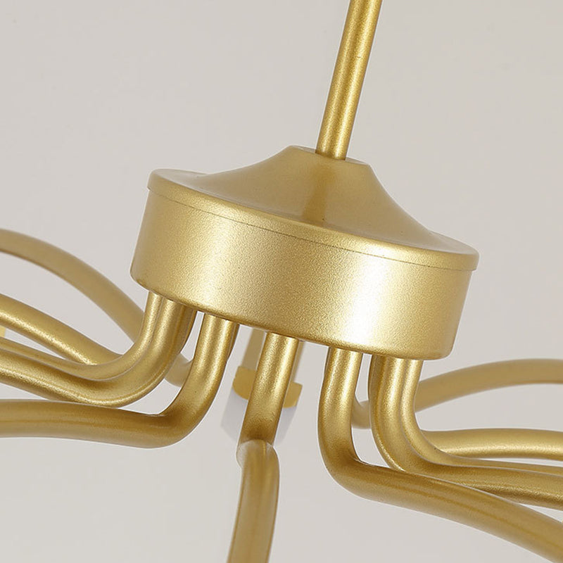 Lustre LED Araignée en Fer Acrylique de Luxe Contemporain pour Salon 