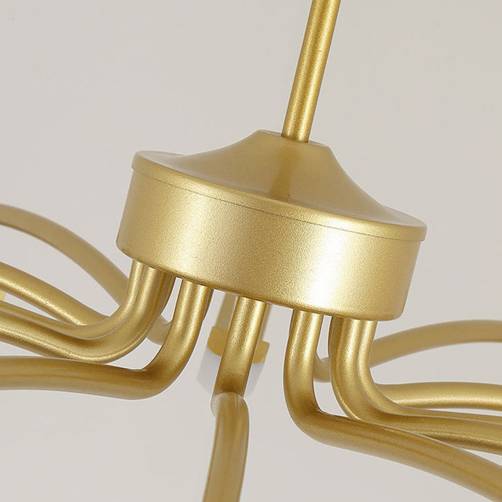 Lustre LED Araignée en Fer Acrylique de Luxe Contemporain pour Salon 
