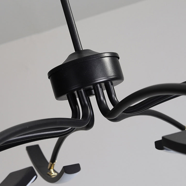 Lustre LED Araignée en Fer Acrylique de Luxe Contemporain pour Salon 