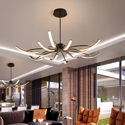 Contemporary Luxury Iron Acrylic Spider LED Chandelier for Living Room