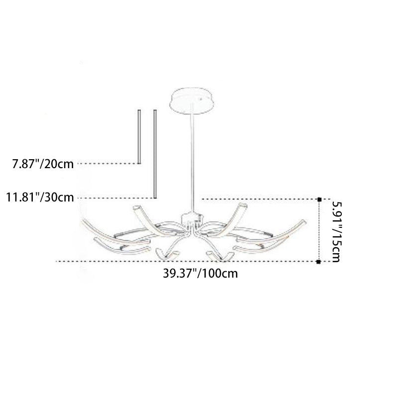 Lustre LED Araignée en Fer Acrylique de Luxe Contemporain pour Salon 