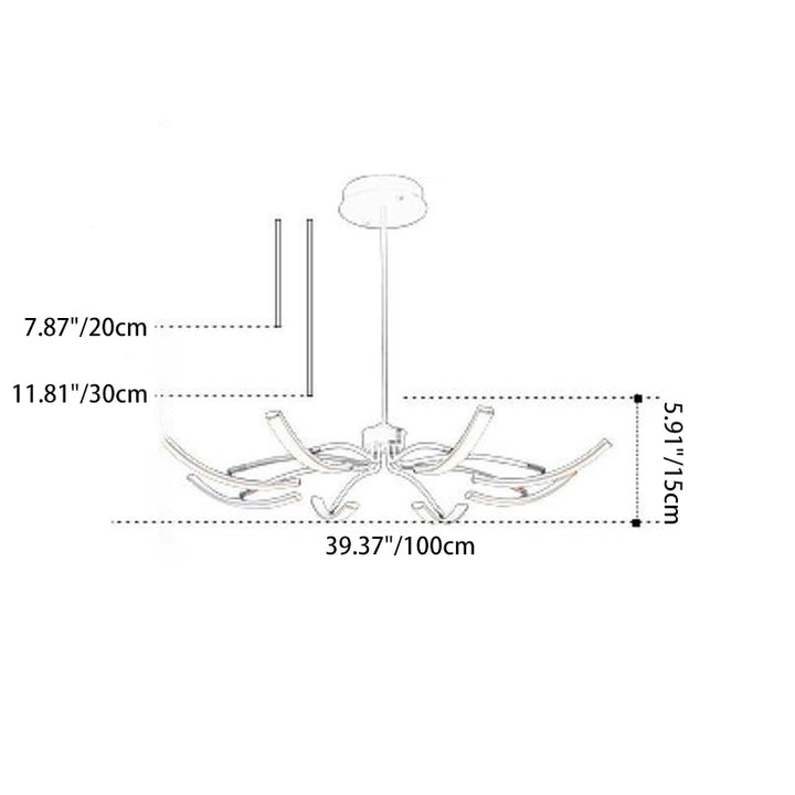 Lustre LED Araignée en Fer Acrylique de Luxe Contemporain pour Salon 