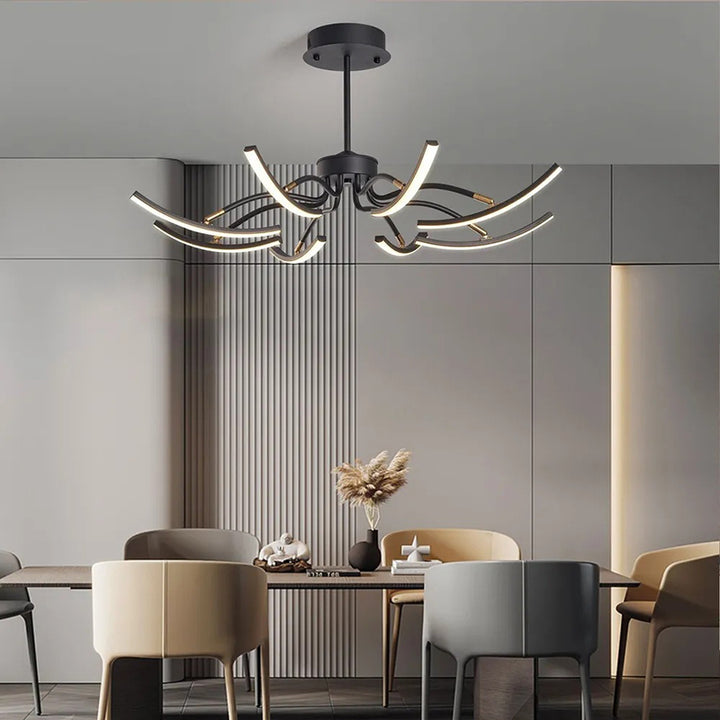 Lustre LED Araignée en Fer Acrylique de Luxe Contemporain pour Salon 