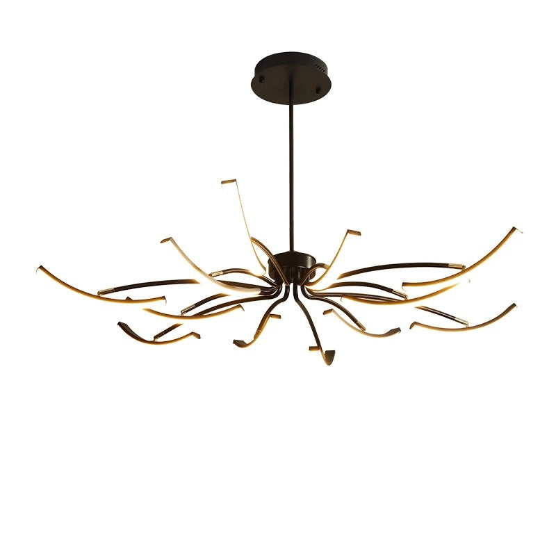 Contemporary Luxury Iron Acrylic Spider LED Chandelier for Living Room