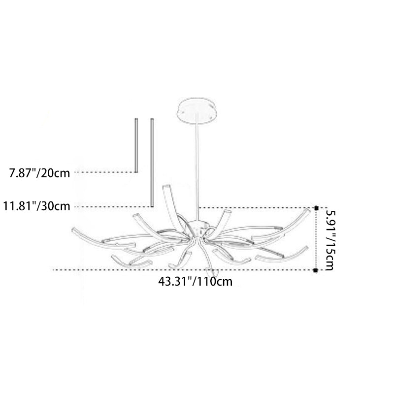 Contemporary Luxury Iron Acrylic Spider LED Chandelier for Living Room