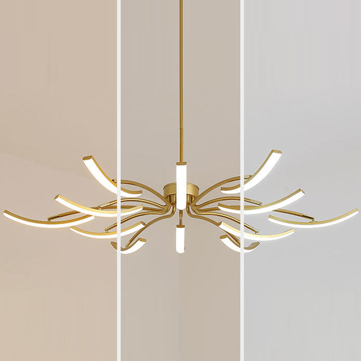 Lustre LED Araignée en Fer Acrylique de Luxe Contemporain pour Salon 