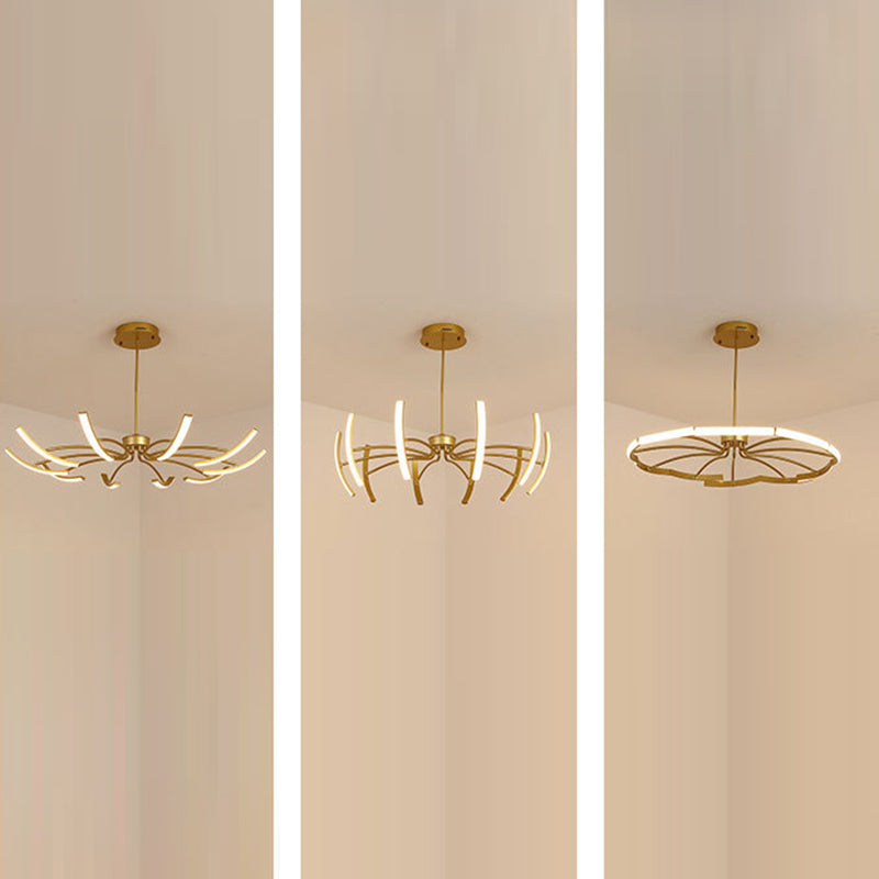 Lustre LED Araignée en Fer Acrylique de Luxe Contemporain pour Salon 