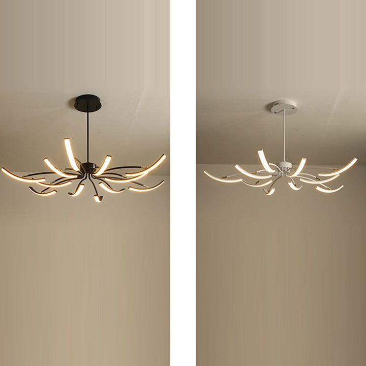 Lustre LED Araignée en Fer Acrylique de Luxe Contemporain pour Salon 