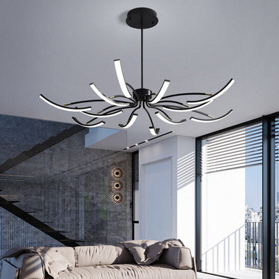 Contemporary Luxury Iron Acrylic Spider LED Chandelier for Living Room