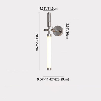 Zeitgenössische industrielle Acryl-Metall-Säulen-LED-Wandleuchte für das Schlafzimmer 