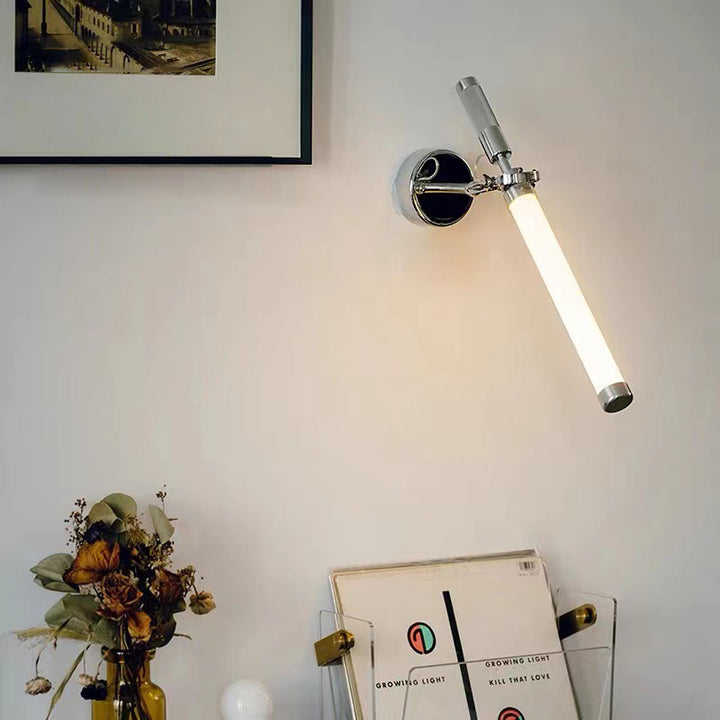 Applique murale LED en colonne métallique acrylique industrielle contemporaine pour chambre 