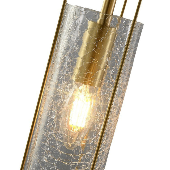 Contemporary Luxury Copper Glass Strip 1-Light Pendant Light For Living Room