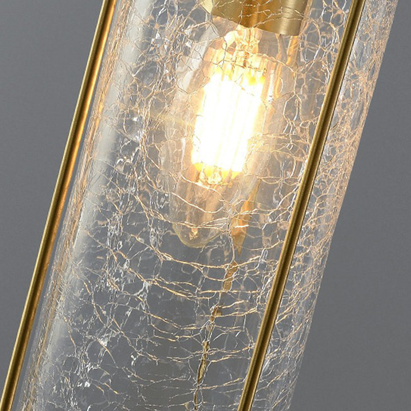 Contemporary Luxury Copper Glass Strip 1-Light Pendant Light For Living Room
