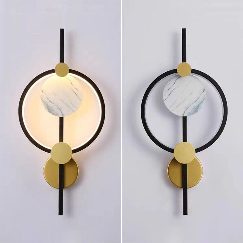 Modern Art Deco Silicone &amp; Iron Round LED Wall Sconce Lamp For Living Room