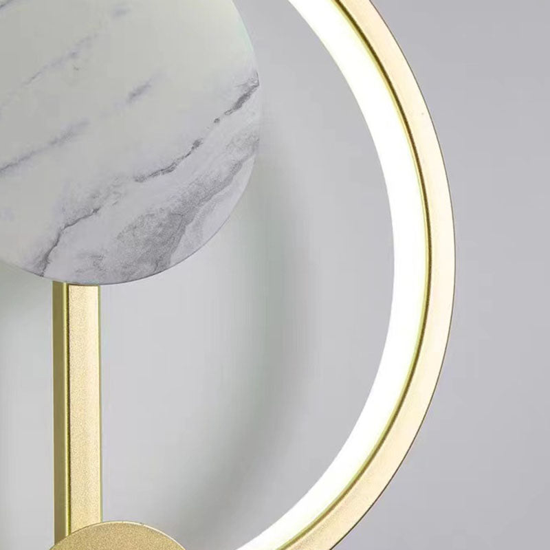 Modern Art Deco Silicone &amp; Iron Round LED Wall Sconce Lamp For Living Room