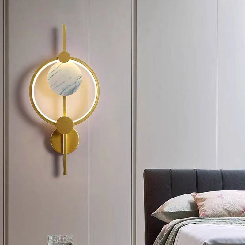 Modern Art Deco Silicone &amp; Iron Round LED Wall Sconce Lamp For Living Room