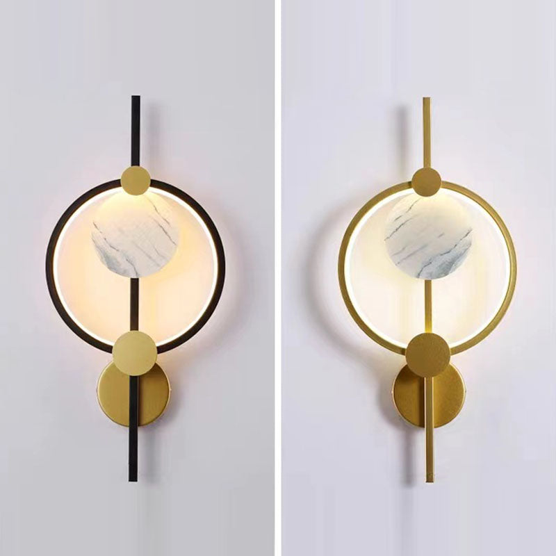 Modern Art Deco Silicone &amp; Iron Round LED Wall Sconce Lamp For Living Room
