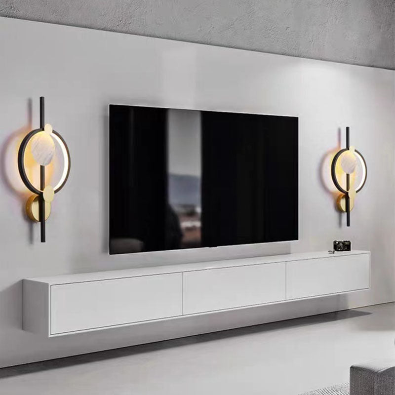 Modern Art Deco Silicone &amp; Iron Round LED Wall Sconce Lamp For Living Room