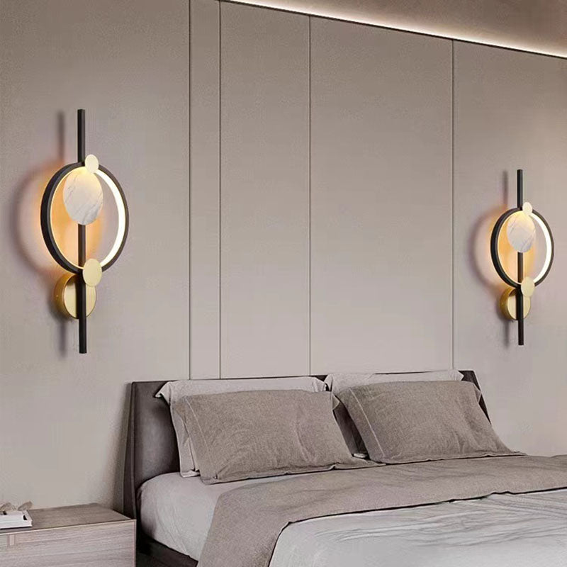 Modern Art Deco Silicone &amp; Iron Round LED Wall Sconce Lamp For Living Room