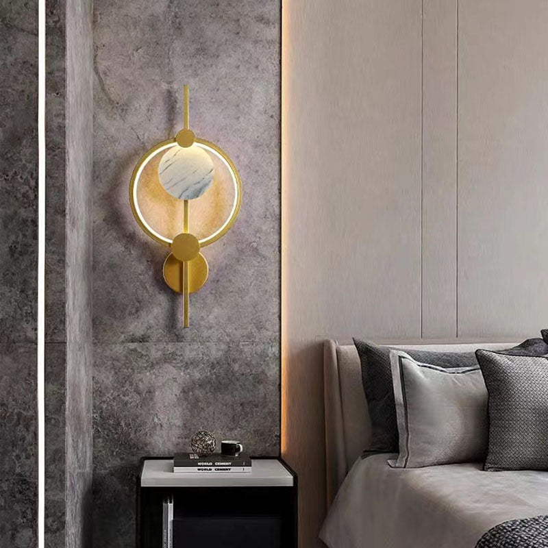 Modern Art Deco Silicone &amp; Iron Round LED Wall Sconce Lamp For Living Room