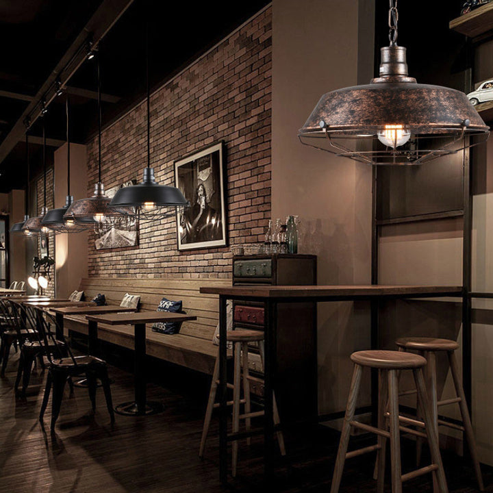 Contemporary Industrial Saucepan Lid Iron 1-Light Pendant Light For Dining Room