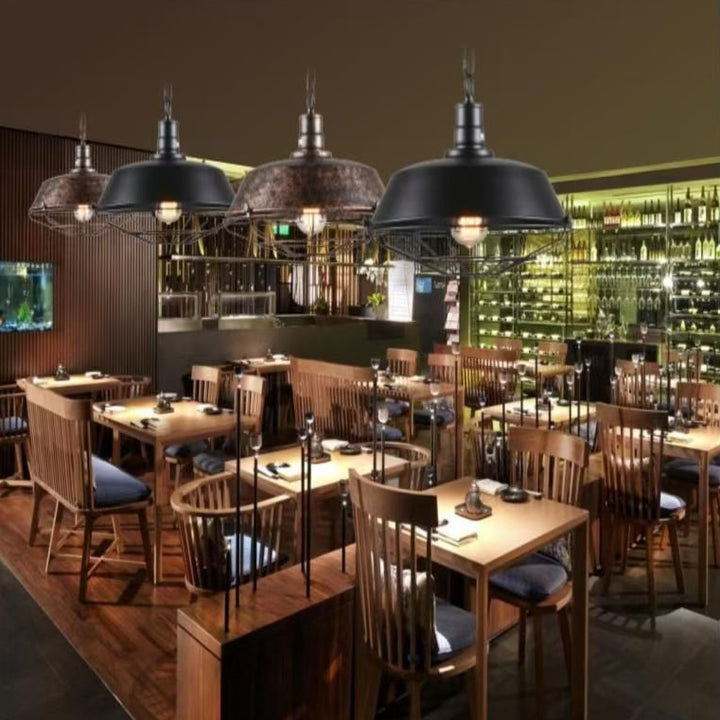 Contemporary Industrial Saucepan Lid Iron 1-Light Pendant Light For Dining Room