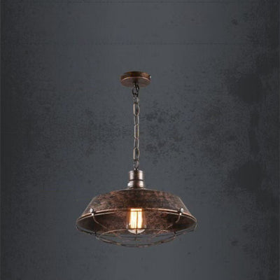 Couvercle de casserole industriel contemporain en fer 1 lumière pendentif pour salle à manger 