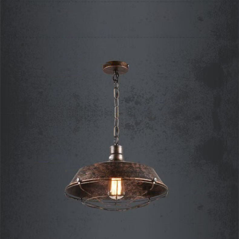 Couvercle de casserole industriel contemporain en fer 1 lumière pendentif pour salle à manger 