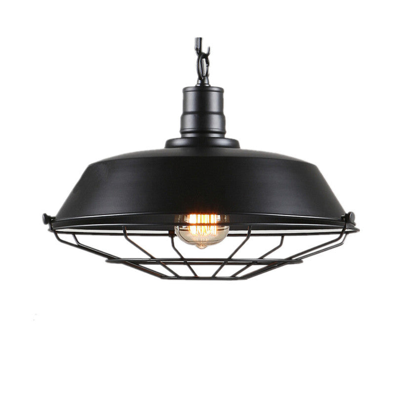 Couvercle de casserole industriel contemporain en fer 1 lumière pendentif pour salle à manger 