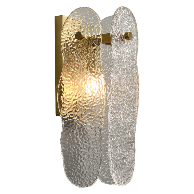 Moderne minimalistische Wasserwellen-Eisen-Glas-1-Licht-Wandleuchte für das Schlafzimmer 