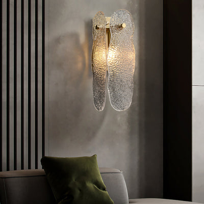 Moderne minimalistische Wasserwellen-Eisen-Glas-1-Licht-Wandleuchte für das Schlafzimmer 