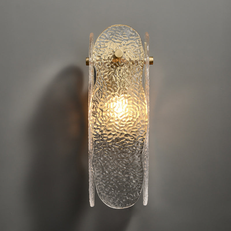 Moderne minimalistische Wasserwellen-Eisen-Glas-1-Licht-Wandleuchte für das Schlafzimmer 