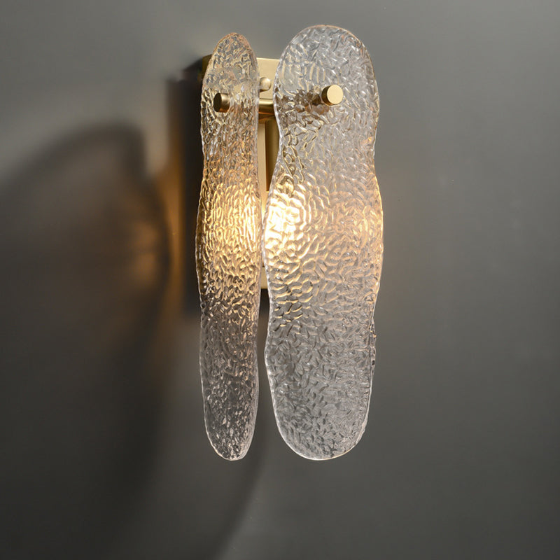 Moderne minimalistische Wasserwellen-Eisen-Glas-1-Licht-Wandleuchte für das Schlafzimmer 