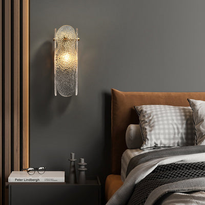 Moderne minimalistische Wasserwellen-Eisen-Glas-1-Licht-Wandleuchte für das Schlafzimmer 