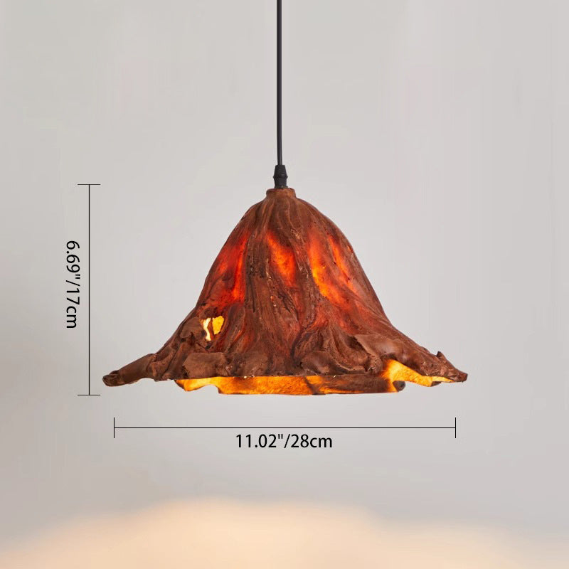 Traditionelle japanische Lotusblatt-Metallharz 1-Licht-Pendelleuchte für Esszimmer 