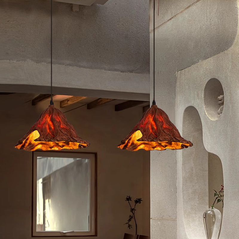 Traditionelle japanische Lotusblatt-Metallharz 1-Licht-Pendelleuchte für Esszimmer 