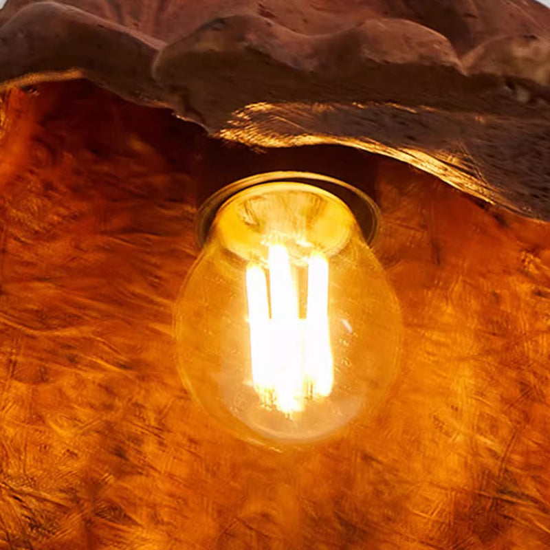 Traditionelle japanische Lotusblatt-Metallharz 1-Licht-Pendelleuchte für Esszimmer 