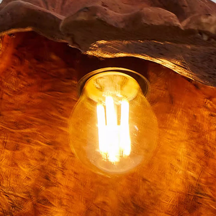 Traditionelle japanische Lotusblatt-Metallharz 1-Licht-Pendelleuchte für Esszimmer 