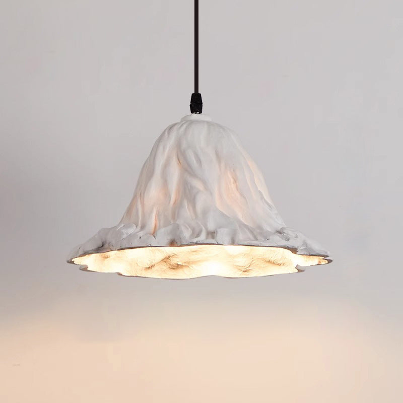 Traditionelle japanische Lotusblatt-Metallharz 1-Licht-Pendelleuchte für Esszimmer 