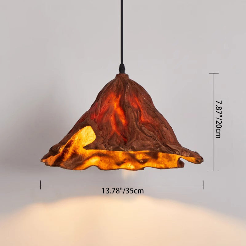 Lámpara colgante de resina metálica de hoja de loto japonesa tradicional de 1 luz para comedor 