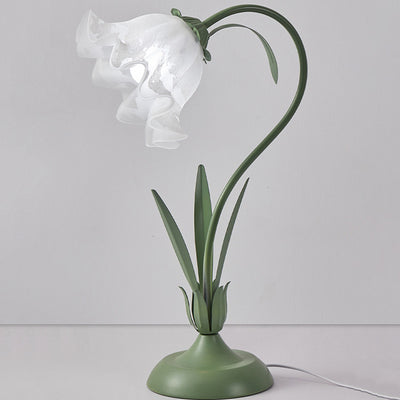 Traditionelle rustikale Blumen-Eisen-Acryl 1-Licht-Tischlampe für das Studium 
