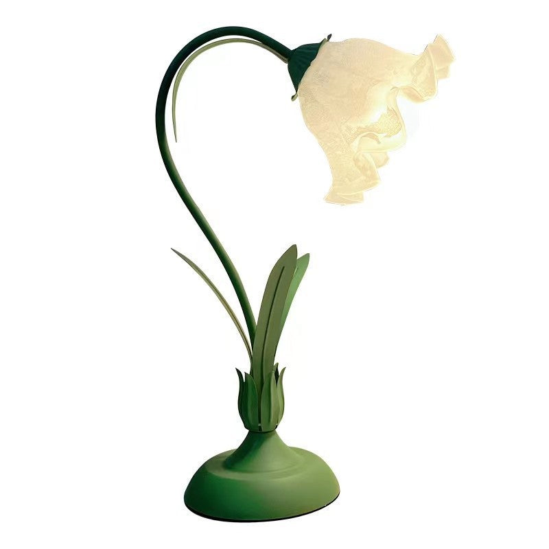 Traditionelle rustikale Blumen-Eisen-Acryl 1-Licht-Tischlampe für das Studium 