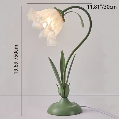 Traditionelle rustikale Blumen-Eisen-Acryl 1-Licht-Tischlampe für das Studium 